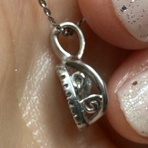 Silver and diamond necklace